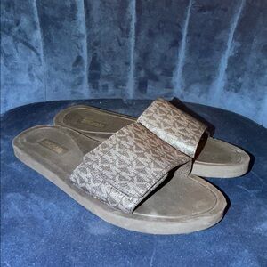 Michael Kors MK Patterned Slide Sandals w/ Velcro Closure Size 9